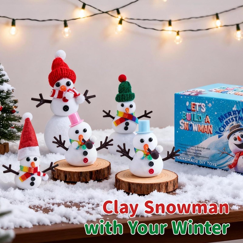 VEKDA 12 Pack Build a Snowman Kit Winter Crafts for