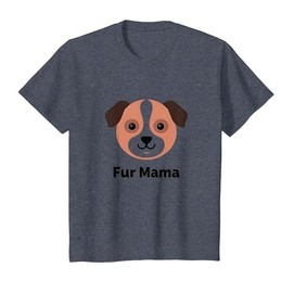 Fur Mama Adorable Dog Print Pet Lover Gift T-Shirt, Youth, Heather Blue