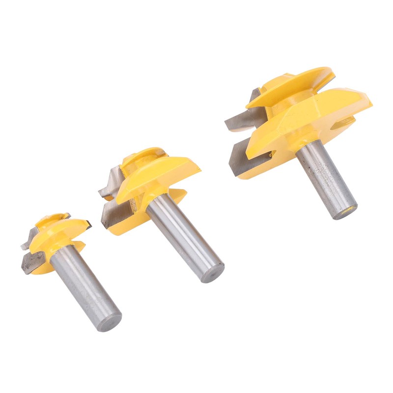 3PCS 1/2in Shank Router Bit 45 Degree Glue Joint Lock