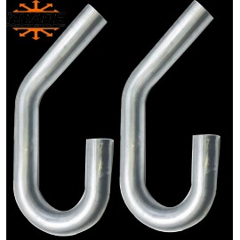 Khaos Motorsports 2 1/4" 2.25" 180 and 45 Degree Combo Aluminized Mandrel Bend Exhaust 2 Pack