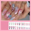 Colorful Ombre Press on Nails Medium Almond Handmade Fake Nails