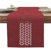 BAZIOE Linen Table Runner - Modern Red Washable Table Decoration