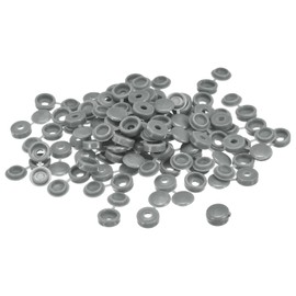 sourcing map 100Pcs 3mm Hinged Screw Cover Caps Plastic Fold Screw Snap Covers Washer Flip Screw Protection Cover for M1 M2 M3 Screws, Gray