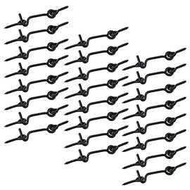 Antrader 2" Cabin Hook & Eye Door Lock Swivel Window Hook, Zinc Plated Steel (Set of 24, Black)