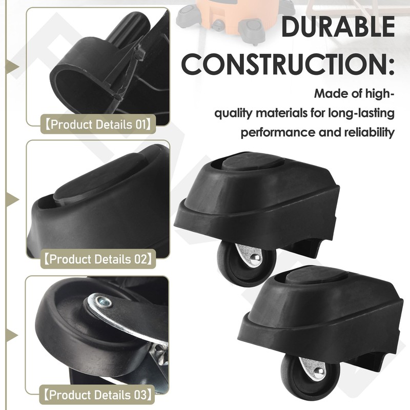 3 Pack Wet/Dry Vacuum Replacement 12388 Foot Caster with Wheel