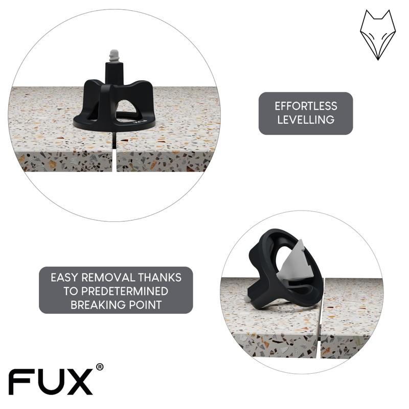 FUX Tile Levelling System 2mm, 200 Pieces Threaded tabs Joint