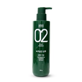 Amos Professional Green Tea Real Feel Shampoo Refresh 500g - 1 / 아모스프로페셔널 녹차실감 샴푸 리프레시 500g - 1개