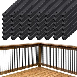 Azzfc 26 Pack 36" Deck Balusters Black Deck Railing Stair Porch Staircase Spindles Hollow Square Deck Balusters for Deck Railing Porch