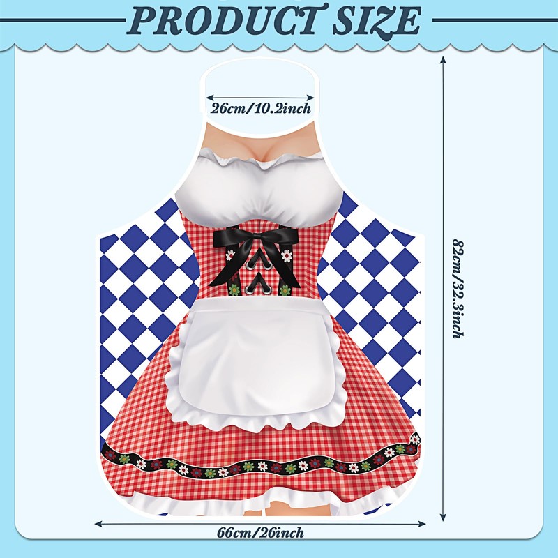 2 Pcs Oktoberfest Apron Couples Cooking Aprons German Party Costume