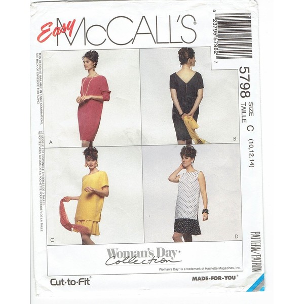 McCall's Patterns MCC 2026 Costumes McCalls 5798 One or Two-Piece