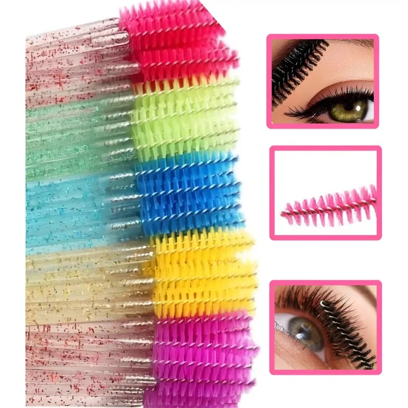 700pzas Cepillo Desechables Glitter Para Extensión Pestañas