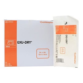 Super Absorbent Dressing EXU-Dry Anti-Shear 3 X 4 Inch Polyethylene/Rayon/Cellulose Rectangle Sterile, Smith & Nephew 5999034, 1 Count