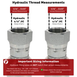 TITAN FITTINGS | FA-UFW8-JIC-30 Inch | Assembly: 1/2" Ultraflex Hose with 1/2" Female JIC ends, 30" long (5,010 psi)