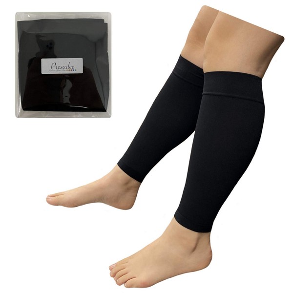 Presadee Shin 8-15 mmHg Mild Compression Leg Fatigue Circulation Calf Sleeve (Black, 3XL)