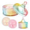Set De Puff For Polvo Tioncy Con Contenedor Mariposa Morado