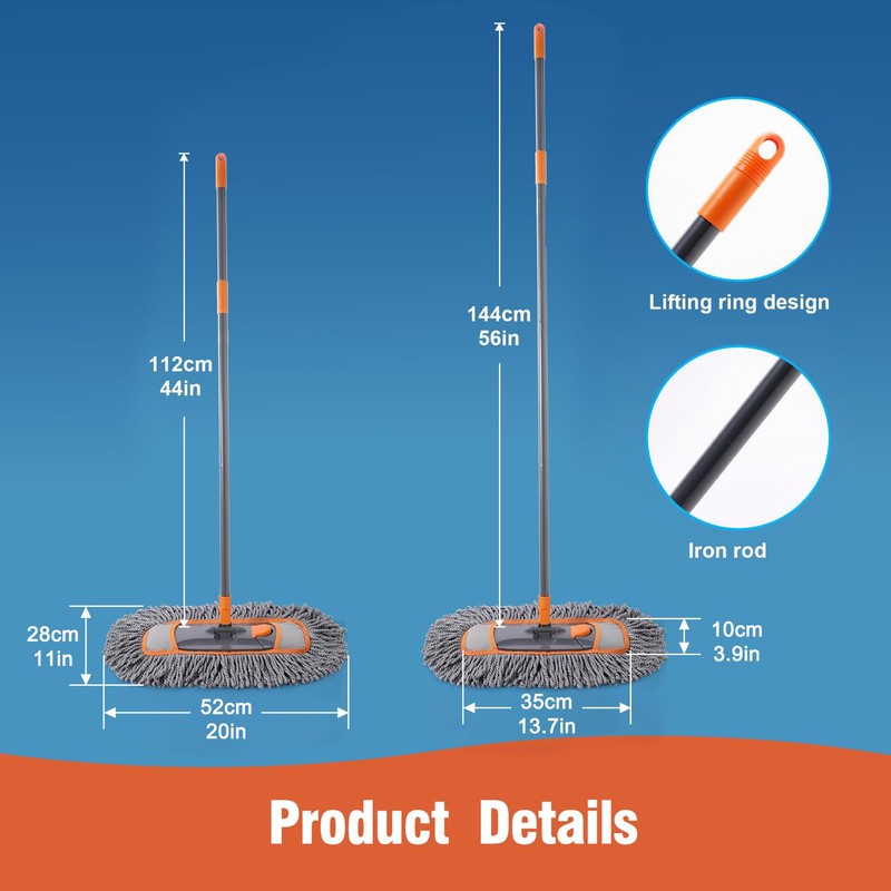 Microfiber Dust Mop for Hardwood Floor Cleaning, Dry and Wet