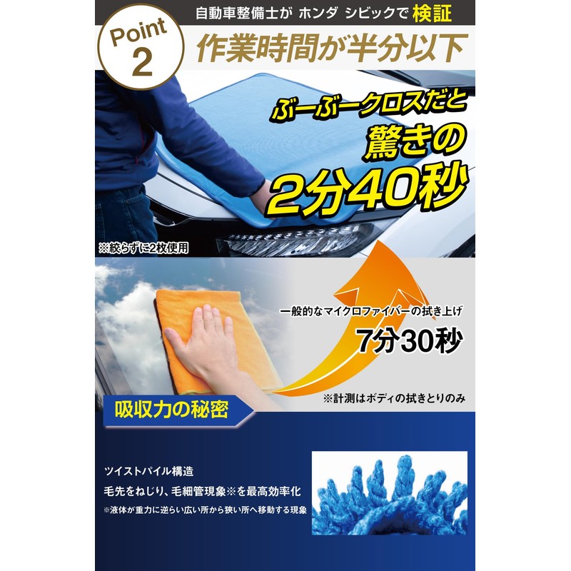 [Mechanic Supervised Car Wash Towel] Bubu-Material Car Wash Towel, Large,