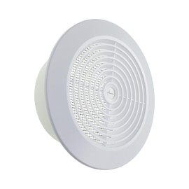 Vent Systems 5'' Inch - White - Plastic - Dismantable Ceiling Grille - Round Air Vent Louver - Grill Cover - Nylon Screen - HVAC Vents for Bathroom, Home Office, Kitchen