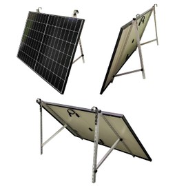 Trango ST-0006S Solar Panel Aluminium Bracket Silver for Square Balcony Railing Balcony Power Station Includes 2x Stainless Steel Hooks Universal Bracket up to 114 cm Panel Width Adjustable Angle