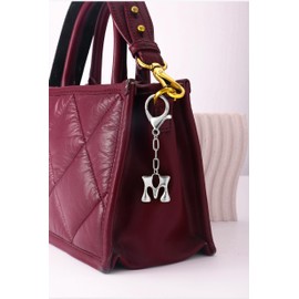 GAOKOXI Silver Bubble Initial Keychain Charm for Women Chunky Bag Purse Charms A Letter Key Chains for Handbag Cute Accessories