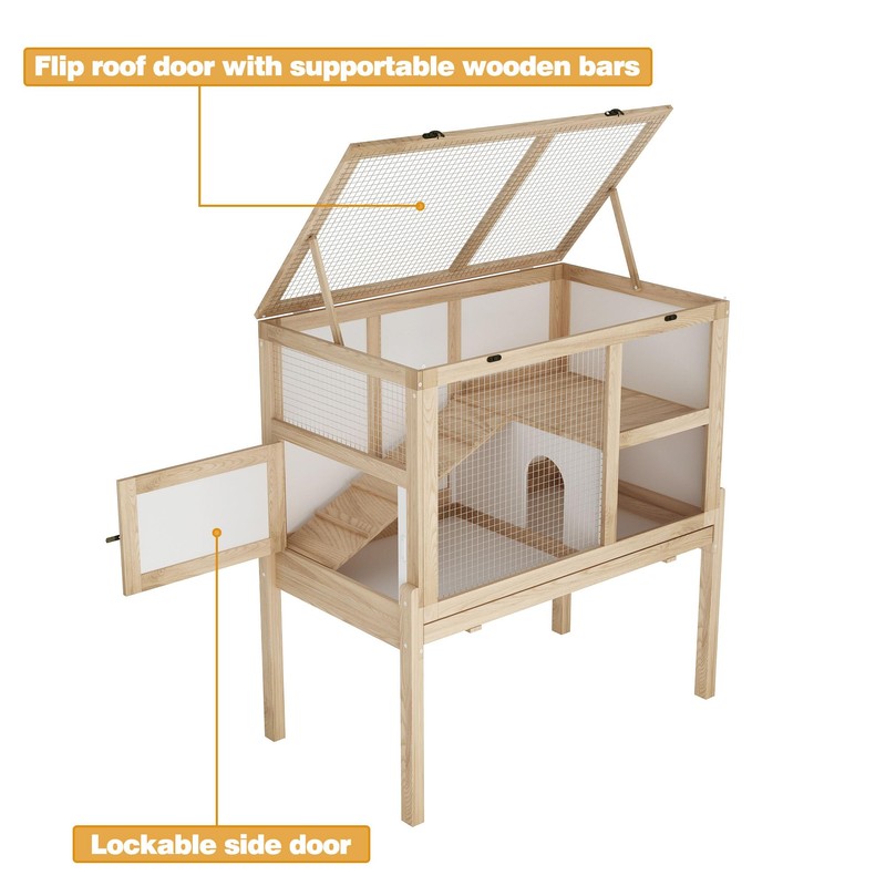 DAWNSPACES Large Guinea Pig Cage for 2, Small Animals Rabbit