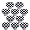 Black Checkered Ceramic Cabinet Drawer Knobs (Set of 10 Knobs)