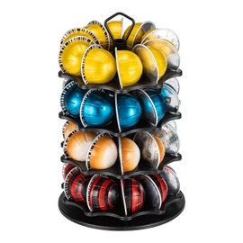 FlagShip Carrusel para cápsulas de café de 4 niveles para organizador de almacenamiento de cápsulas Vertuo (capacidad de 40 cápsulas)