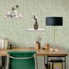 2 Set Fabric Wall Cubicle Shelf with Hooks, Wall Mounted