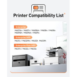 37A Black Toner Cartridge 1-Pack High Yield with Chip Replacement for HP 37A CF237A Toner Cartridges Compatible with HP Laser Jet Enterprise Flow MFP M631h M632z M633z M607dn M608x M609x M632h Printer