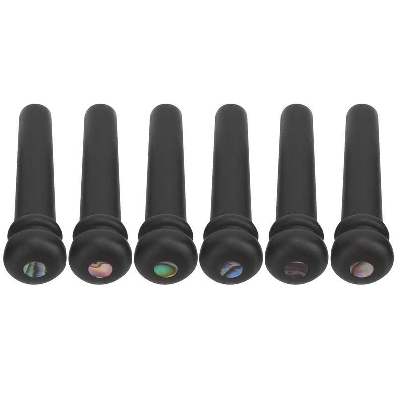 6pcs Ebony Acoustic Guitar Pins Pegs Guitar Parts Replacement Tool