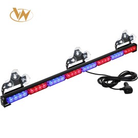 36 Inch 32-LED Traffic Advisor Light Bar Warning Emergency Strobe Light Bar with 16 ft Straight Cord (Red/Blue)Light Color: Amber/white, Rated Power: 36, Beam Angle: Spot