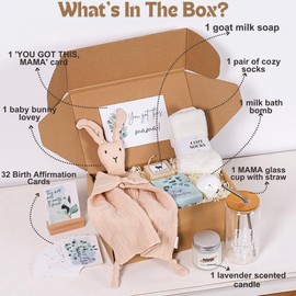 New Mom Gifts for Pregnant Women, 7pcs Pregnancy Gifts for Expecting Mom, Pregnancy Must Haves - Essential Gift Set for First Time Moms, Mom to Be,with Birth Affirmations Cards for Labor