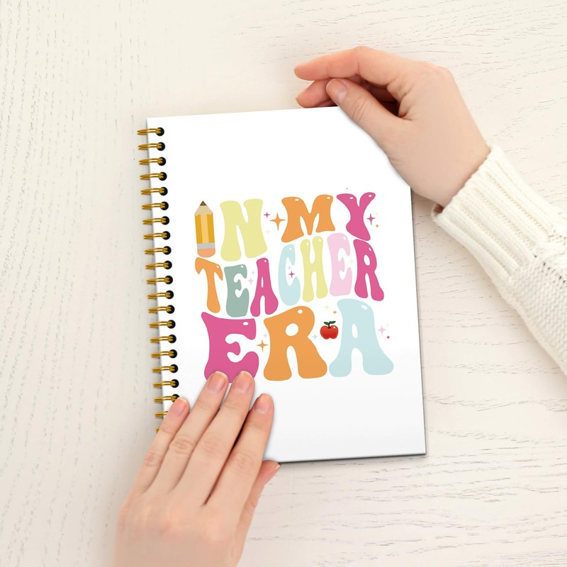 RUNMESS In My Teacher Era Spiral Journal Notebook 5.5×8.3,Teacher College