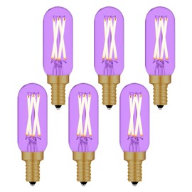 Beonllay Small Base Purple Light Bulb E12 Colored Chandelier Light Bulbs, 4W 40 Watt Equivalent Dimmable Purple Candelabra Light Bulbs, 6 Pack