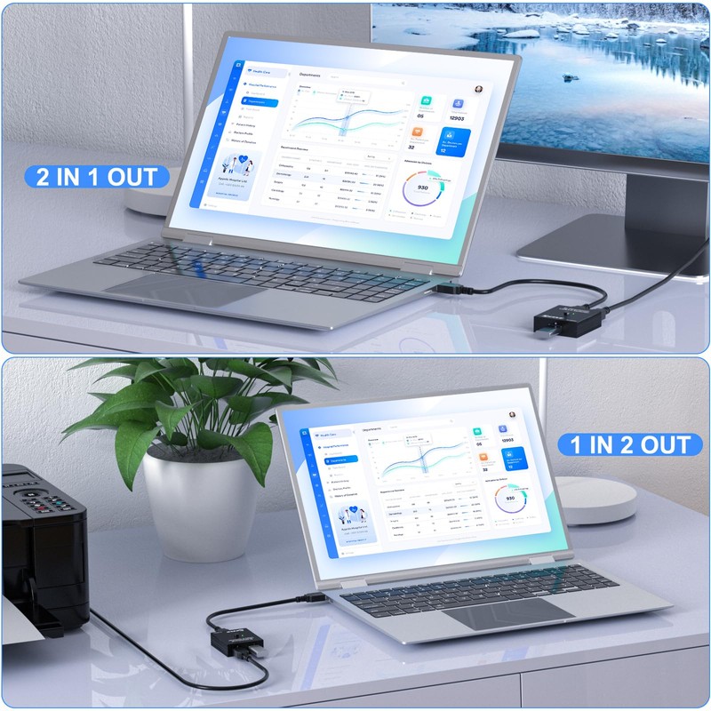 USB 3.0 Switch Selector, Bi-Directional USB Switch 2 in 1