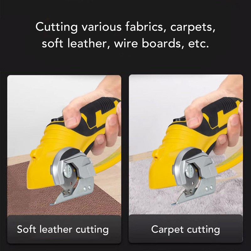 Cordless Electric Scissors, USB Handheld Fabric Cutter with Light, Rotary
