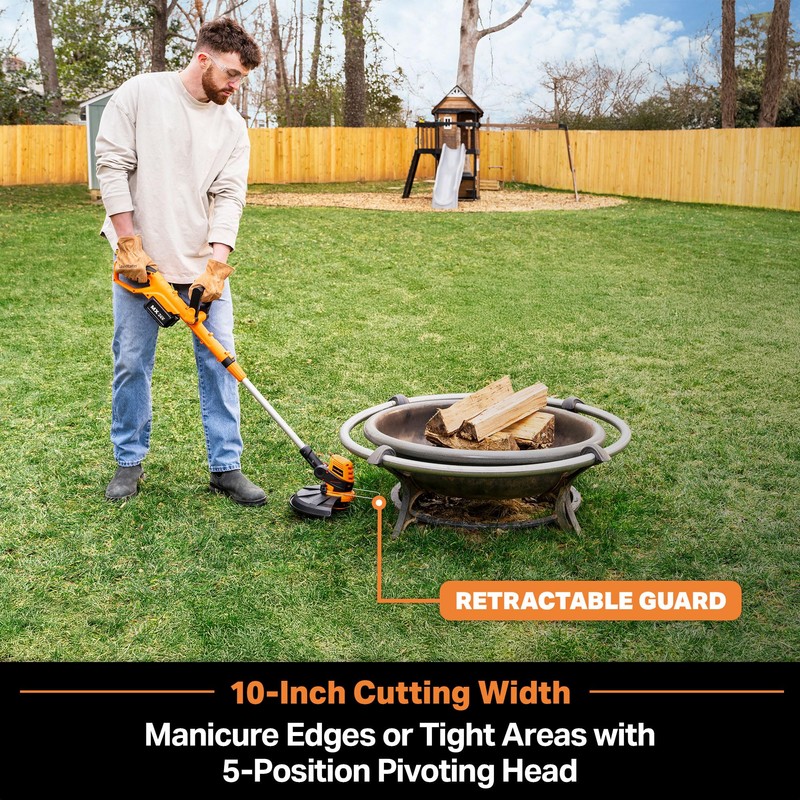 LawnMaster CLGT2410S 24V 10" Cordless String Trimmer Weed Eater 2.0AH