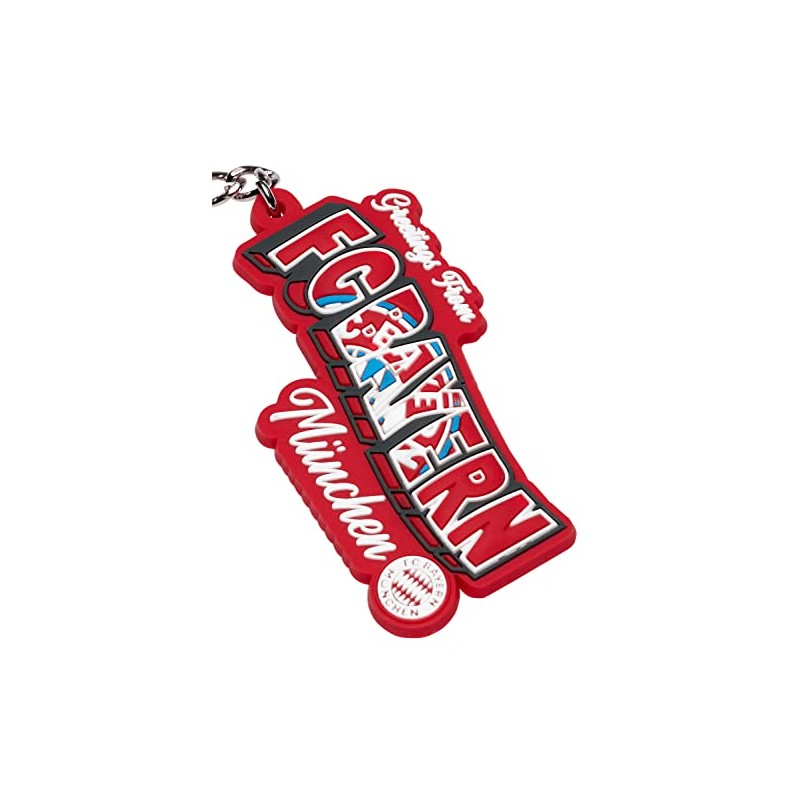 FC Bayern München Postcards Keyring, red