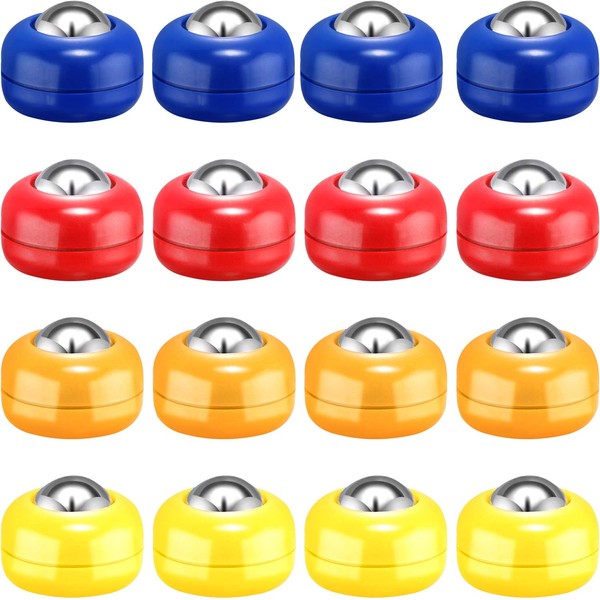 Gejoy 16 Pieces Mini Shuffleboard Replacement Pucks Tabletop Equipment Rollers Set Shuffleboard Curling Accessories