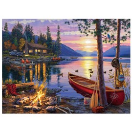 Boloshine 1000 Piece Jigsaw Puzzles for Adults, Sustainable Puzzle for Teenagers Gifts, Classic Brain Challenge Jigsaw Puzzle, Difficult Challenging Game (Sunset by the Lake)