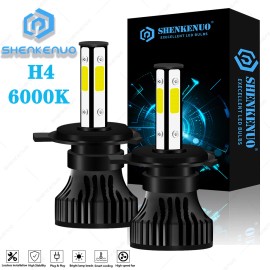 SHENKENUO H4 9003 LED Headlight Bulbs Car & Truck Parts High&Low Dual Beam Kit 6000K White