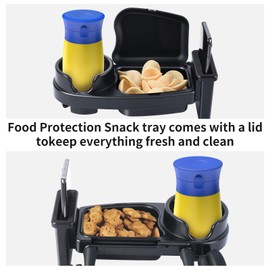 Universal Stroller Snack Tray, 3 in 1 Stroller Cup Holder Tray with Phone Holder Silicone Flexible Arms Grip Stroller Tray for Uppababy, Baby Jogger, Britax, BOB Stroller Wheelchair Accessories