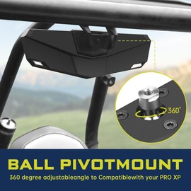 SHEJISI RZR PRO Rear View Mirror,Easy to Install,Solid Quality,Compatible with Polaris RZR PRO XP Turbo R/4 2020 2021 2022 2023 2024,OEM#2883763,Not Suitable for Other UTV