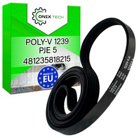 V-belt washing machine Poly-V 1239 PJE 5 with original code 481235818215 481235818214 for Whirlpool for Candy - Made in EU - Warranty 5 years - Onix TECH