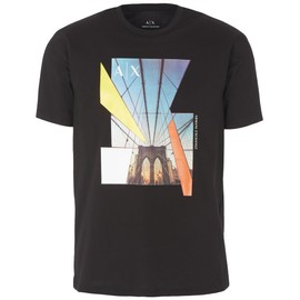Armani Exchange Men's Regular Fit Brooklyn Bridge Graphic Tee T-Shirt, black