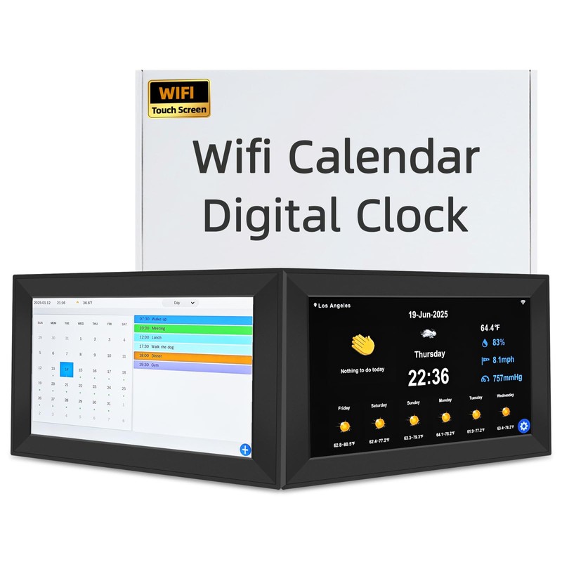 YUYIALARM WiFi Digital Calendar Clock, Smart Touchscreen Electronic 2026 Calendar
