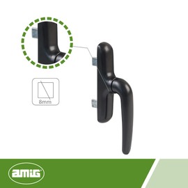 Amig - Handle for Practicable | Folding or Hinged Windows | with Aluminum Base | PVC Cover in White Color | Hidden Screws | 172 x 27 mm | Without Square