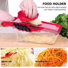 Kichvoe Mandoline Slicer Protector Finger Cutting Protector Food Safety Holder Potato Grater Finger Protector Vegetable Slicer Hand Guard for Home Kitchen Red Kitchen Utensils Gadgets Pocket Tools