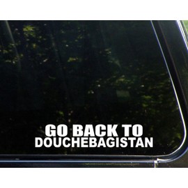 Sweet Tea Decals Go Back to Douchebagistan - 8 3/4" x 1 3/4" - Vinyl Die Cut Decal/Bumper Sticker for Windows, Trucks, Cars, Laptops, Macbooks, Etc.