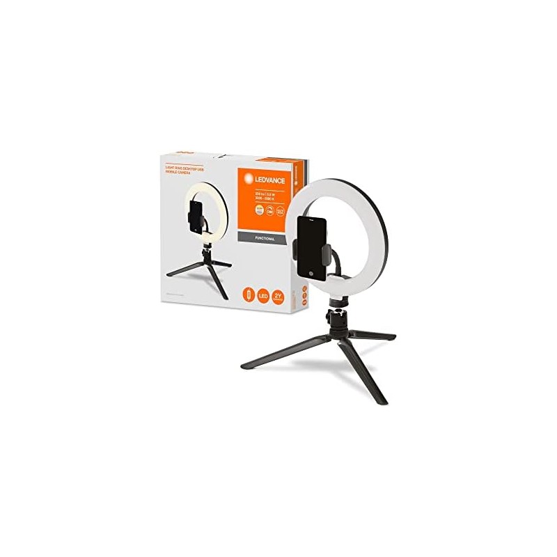 LEDVANCE Mobile Camera Light Ring Desktop, 5.5 W, Negro
